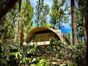Off grid glamping tent