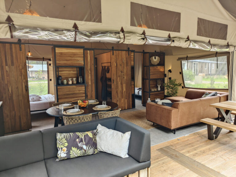 What are glamping tents made of